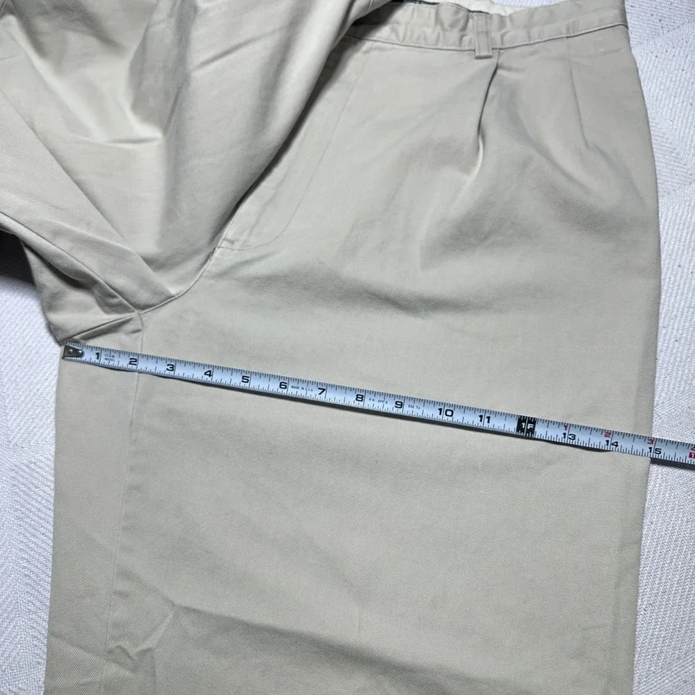 Polo Ralph Lauren Chino Pants Men 36x30* Twill Pleated Cuffed Cotton Khaki Beige